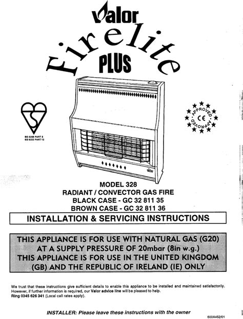 valor gas fire instructions